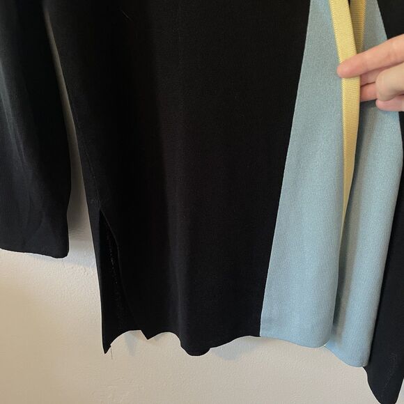 Exclusively Misook Cardigan Open Front Color Block Designer Sz L  Business - Picture 4 of 5